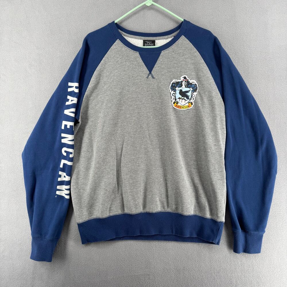 Wizarding‎ World Harry Potter Ravenclaw Raglan Crewneck Sweatshirt XL Gray Blue